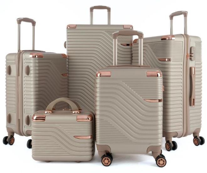 LIMRA Luggage set 5 pieces travel Bags with a distinctive design from limra champagne - Image 1