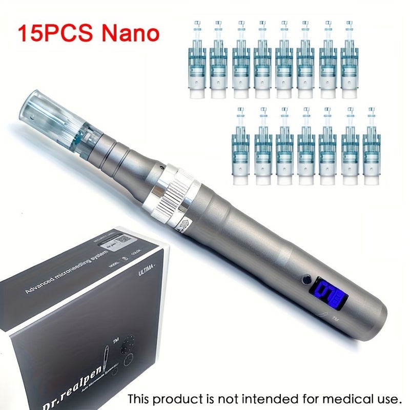 Nano Derma Pen Micro Needle 0 18mm 15pcs M9 Face and Body Skincare Set Tool - Image 1
