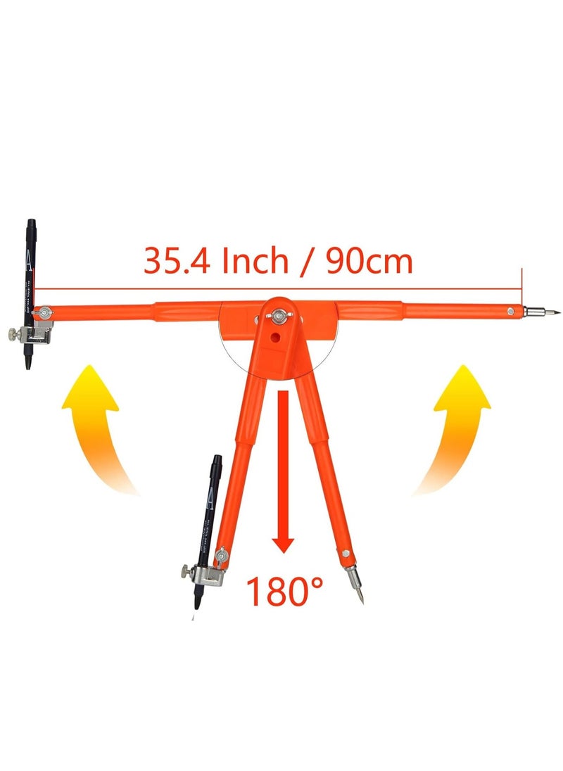 KASTWAVE - 12 Inch Professional Compass for Woodworking Large Compass for Drawing Circles Carpenters Compass with Pencil Drawing Compass for Geometry Drafting Art Drawing Circles - Image 1