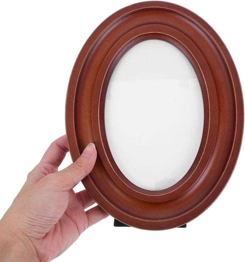 Oval 4x6 Inch Wood Picture Frame Walnut Color, Handmade Oval Photo Frame for Wall and Tabletop Display, Unique Wooden Photo Holder for Home Décor and Poster Display - Image 4