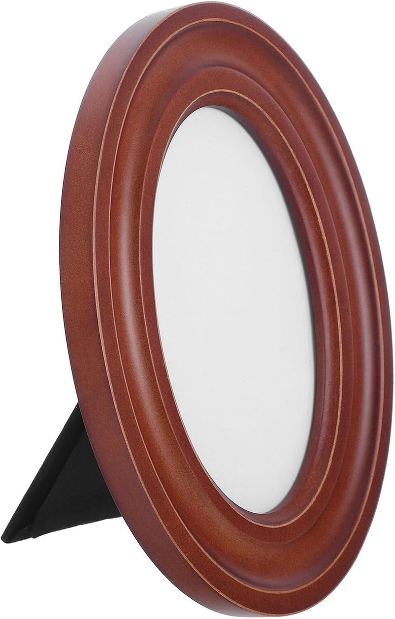 Oval 4x6 Inch Wood Picture Frame Walnut Color, Handmade Oval Photo Frame for Wall and Tabletop Display, Unique Wooden Photo Holder for Home Décor and Poster Display - Image 1
