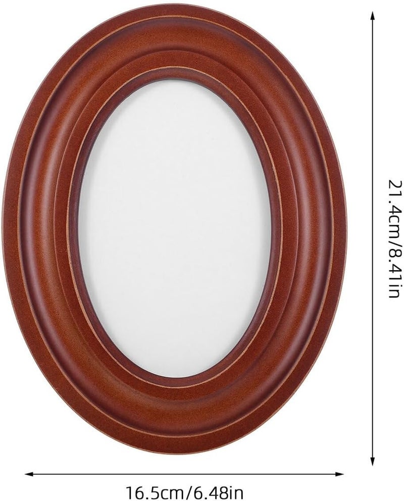 Oval 4x6 Inch Wood Picture Frame Walnut Color, Handmade Oval Photo Frame for Wall and Tabletop Display, Unique Wooden Photo Holder for Home Décor and Poster Display - Image 2