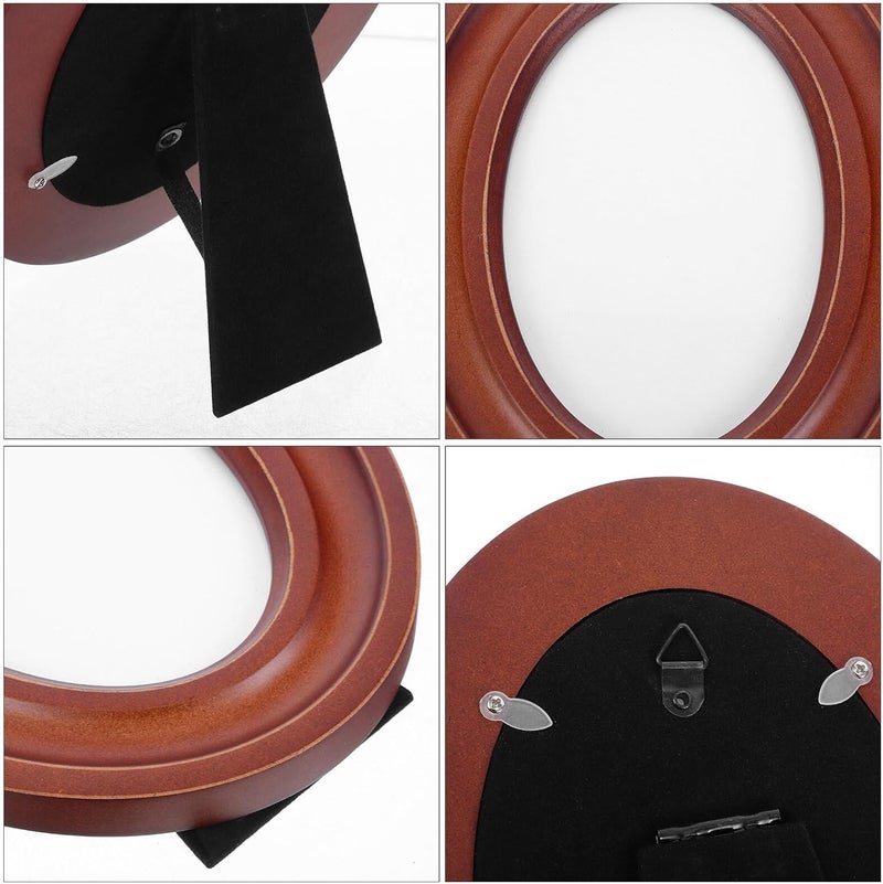 Oval 4x6 Inch Wood Picture Frame Walnut Color, Handmade Oval Photo Frame for Wall and Tabletop Display, Unique Wooden Photo Holder for Home Décor and Poster Display - Image 3