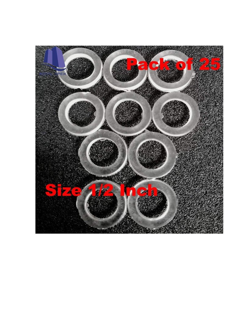 Bidet Shattaf Nylon Rubber Washer Circular Round Gasket Ring for Bathroom Shower Tap & Plumbing etc (Pack of 25, 1/2 Inch)  - Image 1