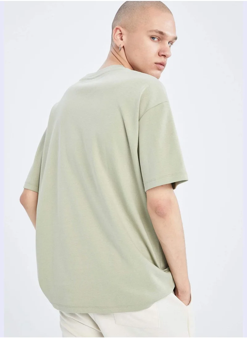 DeFacto Boxy Fit Short Sleeve Minimal Print T-Shirt