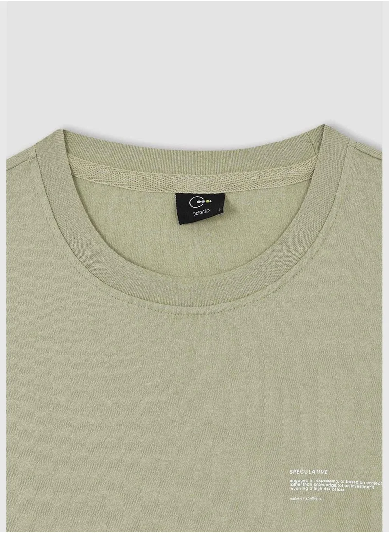 DeFacto Boxy Fit Short Sleeve Minimal Print T-Shirt