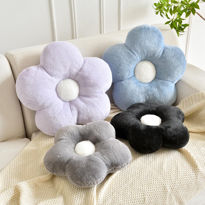 ZCNYCLAM Flower Pillows, Soft Flower Shaped Pillow with Home Decorative for Couch Chair Bed,Flower Floor Throw Pillows for Adults Bedroom Living Room (Lavender Purple, 15 Inches) - Image 3