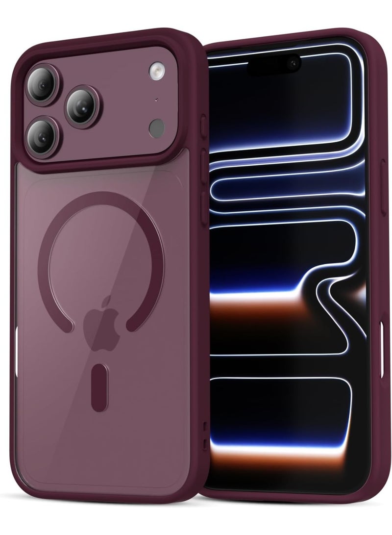 ACLIX Magnetic Case for iPhone 17 Pro Max [Shockproof & Slim] Matte Hard Back Cover with high-Grade Protection | Deep Red - Image 1