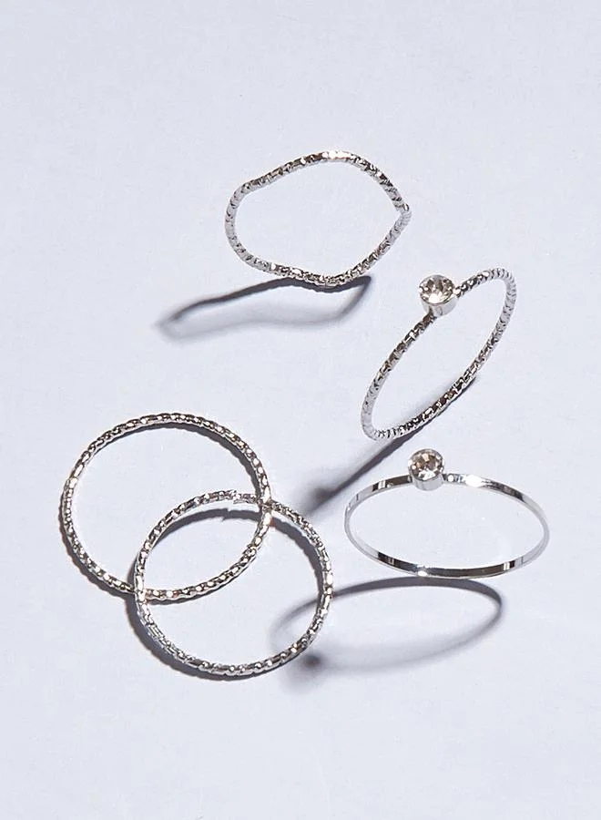Take Two Silver Ring Set - 5-Piece