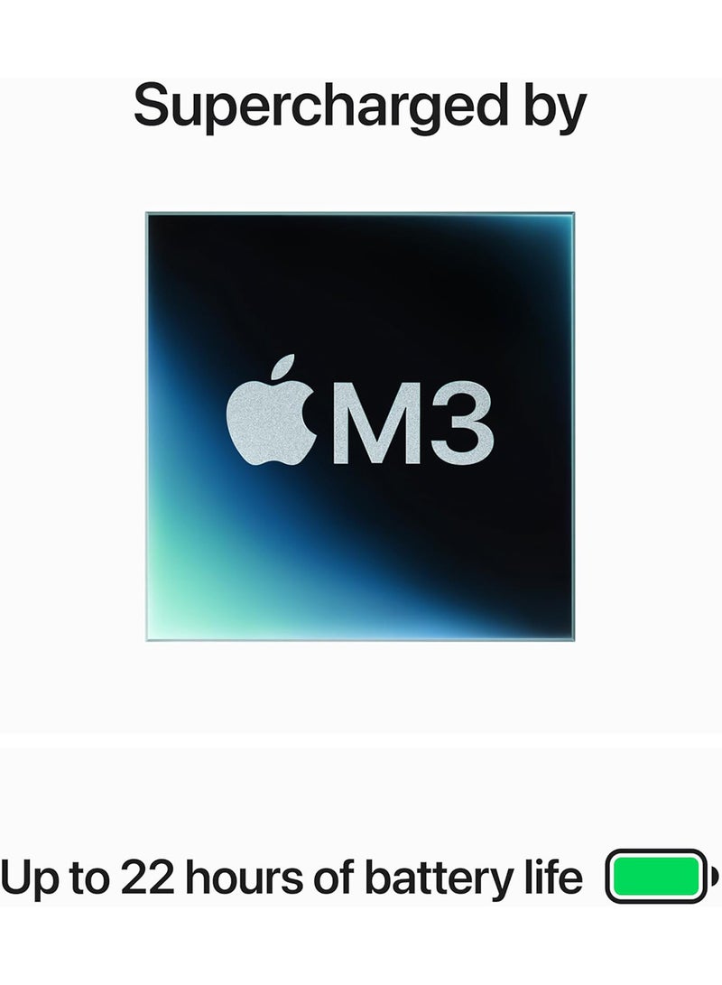 ابل  أحدث شريحة كمبيوتر محمول MacBook Pro MR7K3 M3 لعام 2023 مع وحدة معالجة مركزية 8 بوصات، ووحدة معالجة رسومات 10 بوصات أساسية: شاشة Liquid Retina XDR مقاس 14.2 بوصة، وذاكرة موحدة سعة 8 جيجابايت، وتخزين SSD سعة 1 تيرابايت، وتعمل مع iPhone/iPad باللغة الإنجليزية/العربية، فضي - Image 2