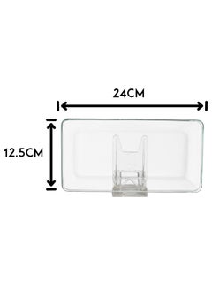 Dania A Set of Glass Serving Dishes With a Metal Stand 6 Rectangular Pieces  - Image 4
