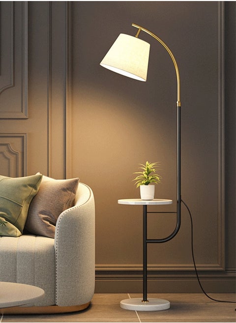 LED Floor Lamp, Stand Free Standing Reading Lamp with Storage Table, for Living Room Bedroom Sofa