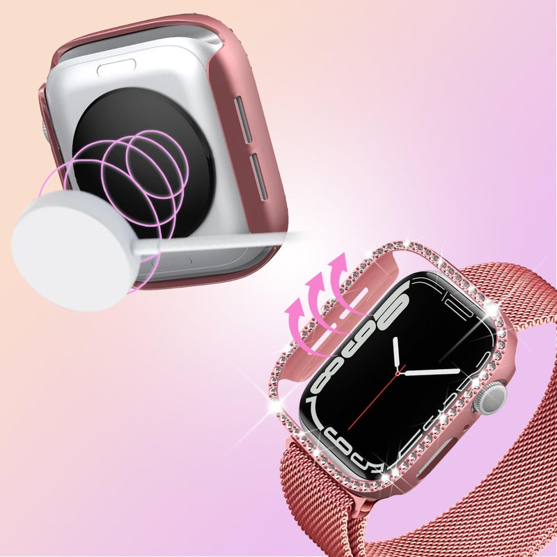 Tiorecime 8 Pack Case for Apple Watch Series 11/10 46mm, Glitter Diamond Glossy Bumper, Bling Rhinestone Hard PC Protective Cover for Women Girl Compatible with iWatch S11/10 46mm Accessories - Image 4