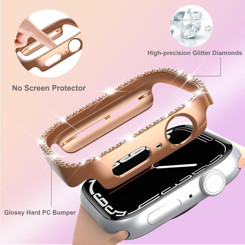 Tiorecime 8 Pack Case for Apple Watch Series 11/10 46mm, Glitter Diamond Glossy Bumper, Bling Rhinestone Hard PC Protective Cover for Women Girl Compatible with iWatch S11/10 46mm Accessories - Image 2