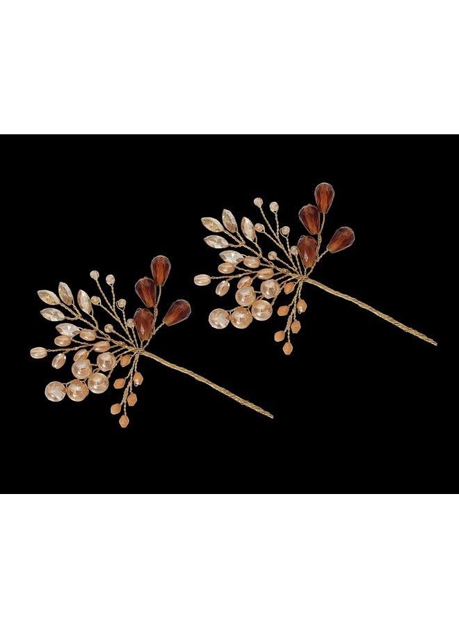 Vogue Hair Accessories - Handmade Hair Clip Hair Pin Hair Accessories Juda Pin Bun Pin Set 2 (Gold) - Image 1