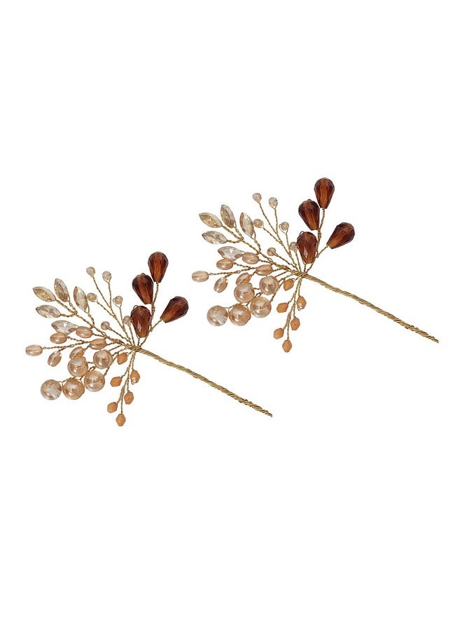 Vogue Hair Accessories - Handmade Hair Clip Hair Pin Hair Accessories Juda Pin Bun Pin Set 2 (Gold) - Image 1