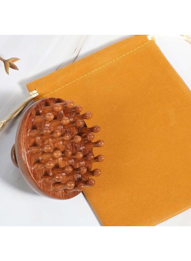 (2-piece set) Wooden scalp massager, head massage brush, suitable for hair growth, manual scalp brush, portable scalp brush, wooden hair brush, handheld body massage tool, suitable for women and men, wet and dry hair brush, scalp care. - Image 4