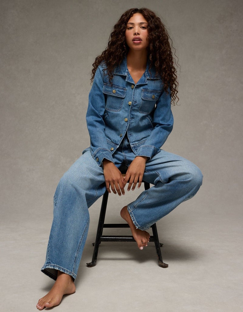 American Eagle AE Preppy Denim Jacket - Image 3