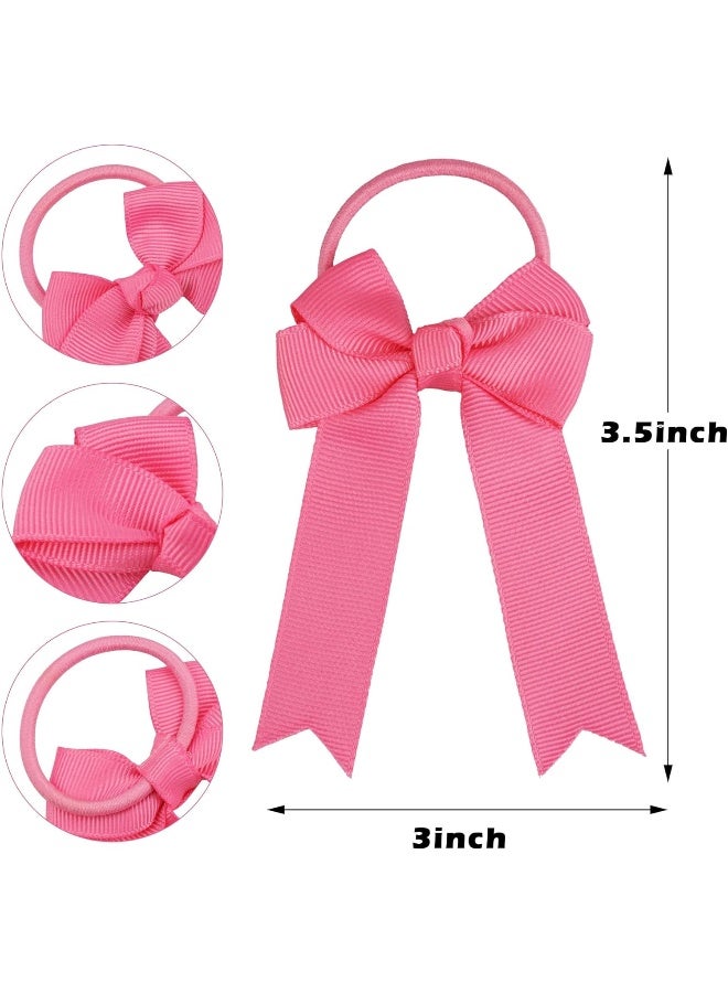 Yxiang Ponytail Bow for Girls, Baby Hair Ties with Bows Pigtail Bow Ponytail Holder for Toddler Girl School Kids (double bows) - Image 4