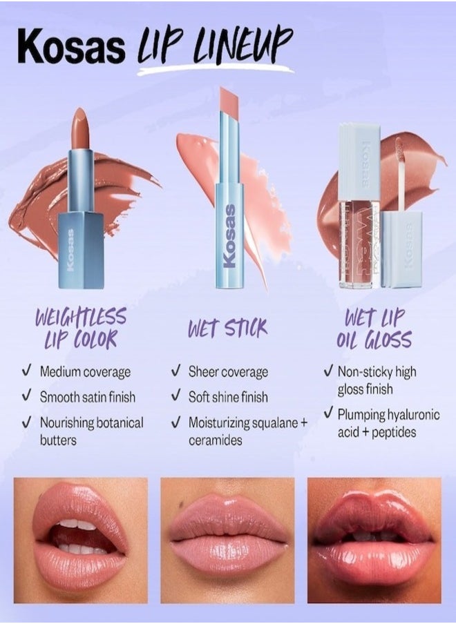 Kosas Kosas Weightless Satin Lip Color-Star Power-Cool Burgundy Moisturizing Lipstick, 4g  - Image 5