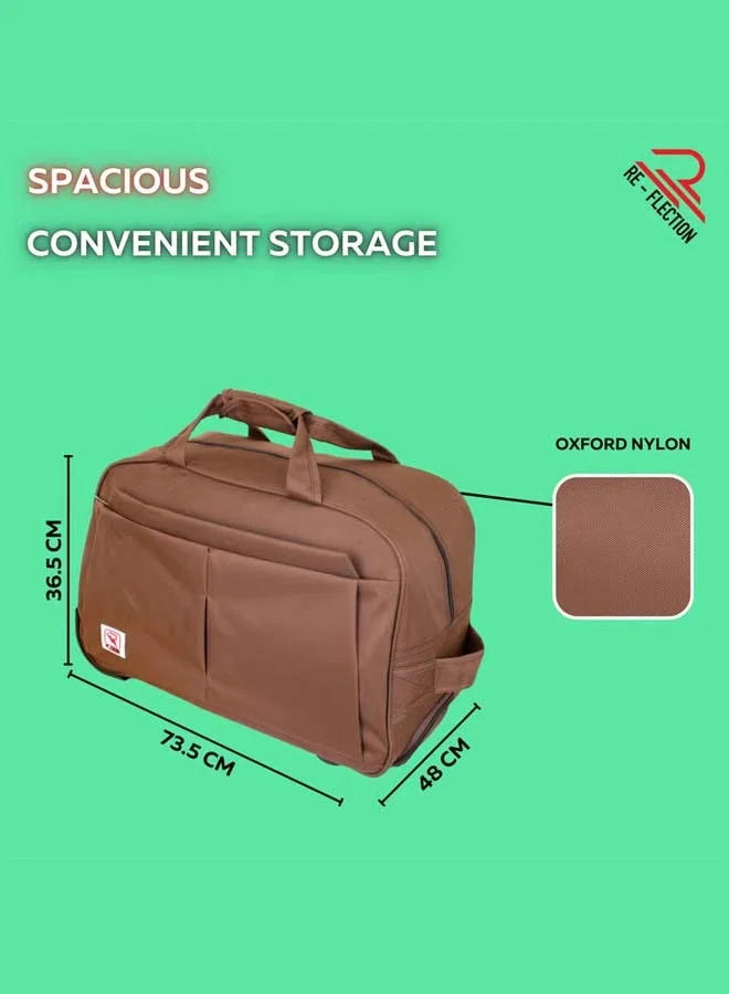 Reflection  REFLECTION Boat Shaped two Wheel Decker Trolley Brown, 71cm  | Best Price UAE