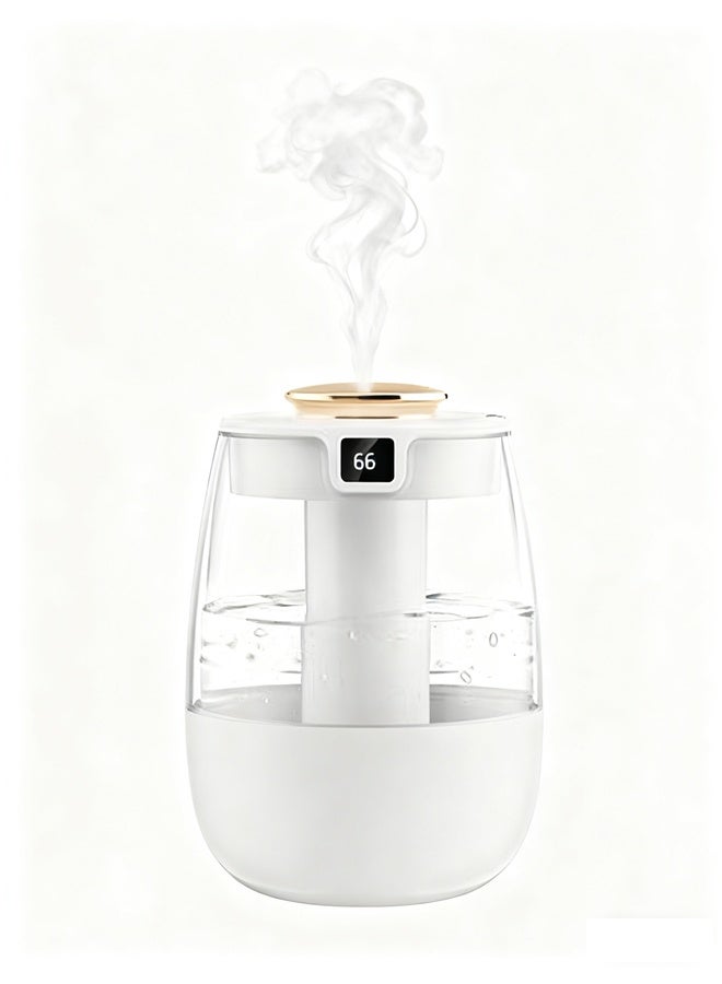 كيلا مرطب مزدوج الرذاذ، مرطب رقمي USB صامت سعة 1 لتر مع وضعين للرذاذ وإضاءة ليلية للسيارة والمكتب والمنزل - Image 1