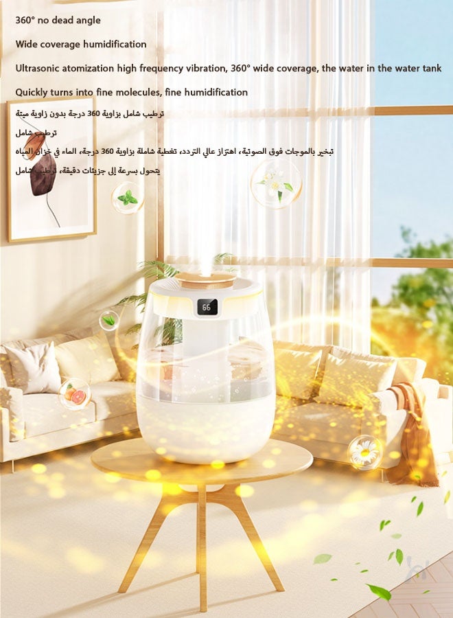 كيلا مرطب مزدوج الرذاذ، مرطب رقمي USB صامت سعة 1 لتر مع وضعين للرذاذ وإضاءة ليلية للسيارة والمكتب والمنزل - Image 2