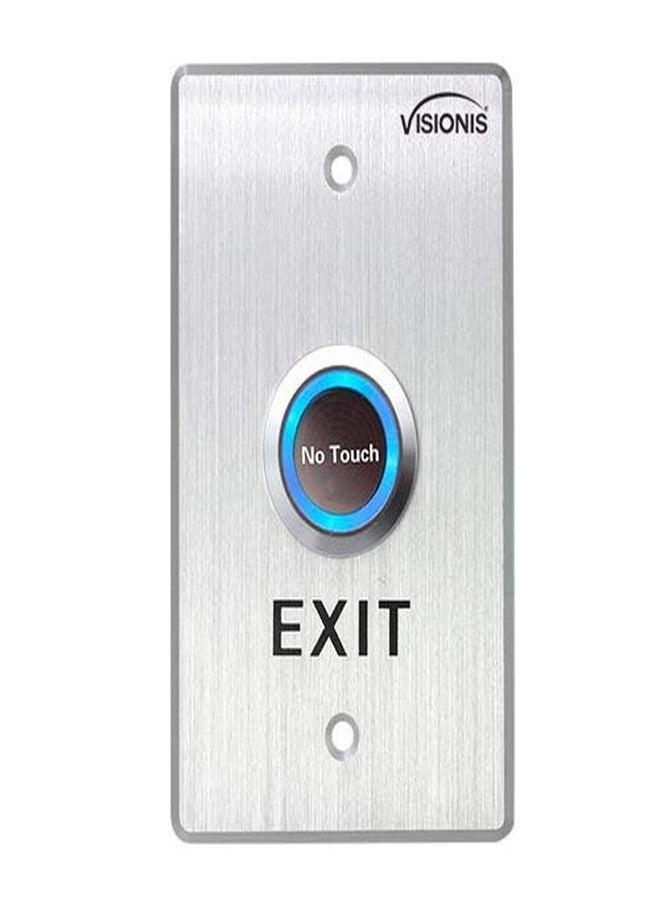 Visionis VIS-7013 Indoor Stainless Steel No Touch Request to Exit Button with Time Delay Standard Size with LED Light NC COM and NO Outputs - Image 1