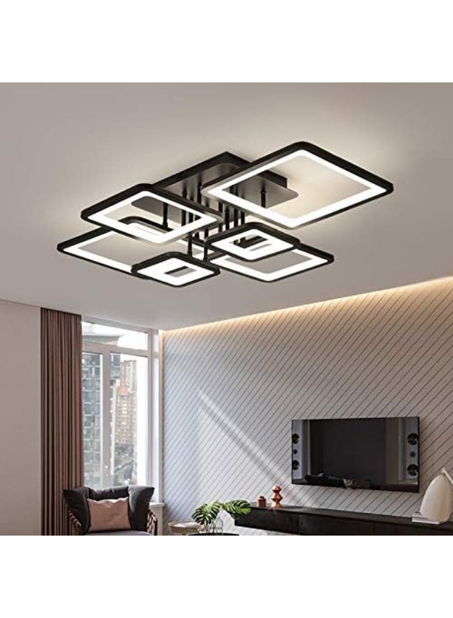 مصباح سقف LED عصري | وحدة إضاءة منزلية فائقة السطوع لغرف النوم والمعيشة | مصباح سقف مربع مزخرف | ثريا داخلية موفرة للطاقة تعمل بلوحة LED - Image 1