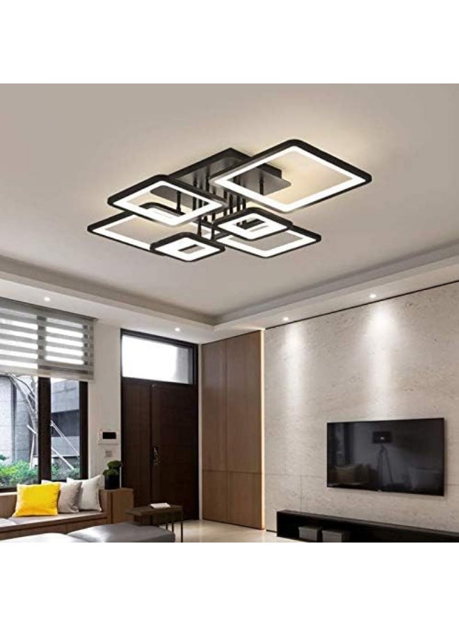 مصباح سقف LED عصري | وحدة إضاءة منزلية فائقة السطوع لغرف النوم والمعيشة | مصباح سقف مربع مزخرف | ثريا داخلية موفرة للطاقة تعمل بلوحة LED - Image 4