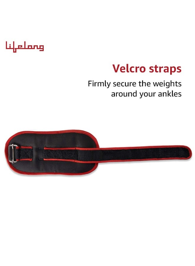 Lifelong Adjustable Ankle Weight for Running, Jogging, Cycling, Sand Filled, for Both Men and Women, 0.5 Kg and 1 Kg (Pair) - Image 4