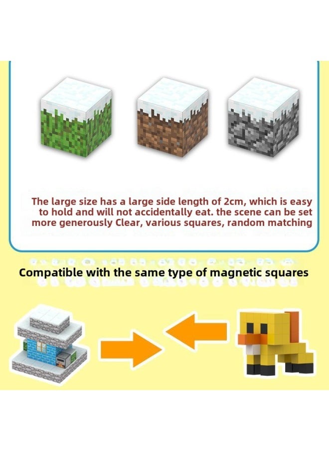My World Magnetic Building Block Square Toy DIY Building Block Assembled Toy Decorative Bulk Building Block MC Assembled-Color:021_moss Pebbles  - Image 4