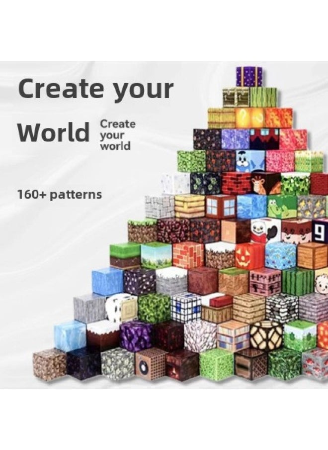 My World Magnetic Building Block Square Toy DIY Building Block Assembled Toy Decorative Bulk Building Block MC Assembled-Color:021_moss Pebbles  - Image 2