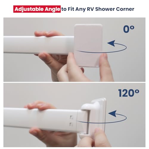 Safoner Adjustable RV Shower Corner Storage Bar- Durable Aluminum RV Corner Caddy for Shower Organization- Perfect for Travel Trailer, Camper Inside Storage and Organization- 2 Packs - Image 3