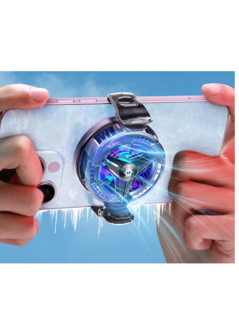 Loquat Phone Cooler, Phone Cooling Fan for Gaming, 2 Modes, Adsorption Design, Semiconductor Phone Cooler with RGB Light,Mini Phone Cooler for Mobile Phone Tablet PC  - Image 2