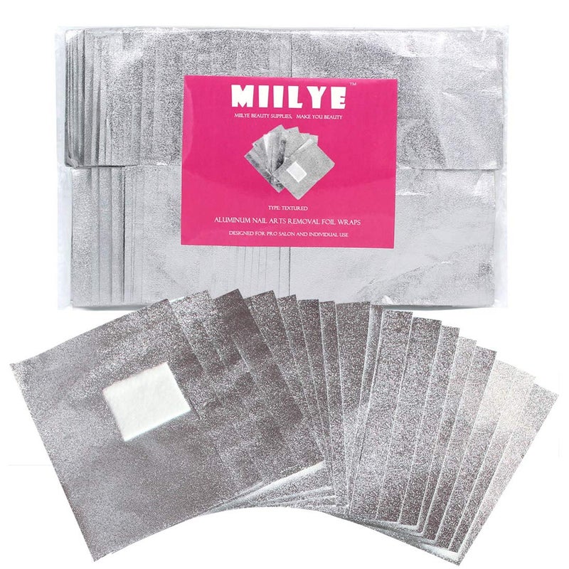 MIILYE Nail Polish Remover Foil Wraps for Acrylic/Dip Powder/UV/Gel/Polish Varnish Soak-off Removal, with Pre-attached Lint Free Pad (300x Nail Gel Polish Remover Wraps) - Image 1
