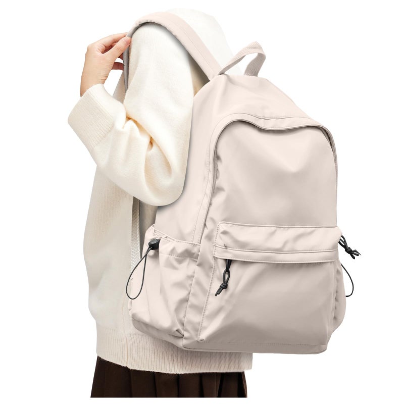 SEAFEW Off White Backpack for Girls Women Waterproof High School Book Bag Cute Backpack for Men Teens Boys Lightweight Simple Middle School Back Pack Daypack - Image 2
