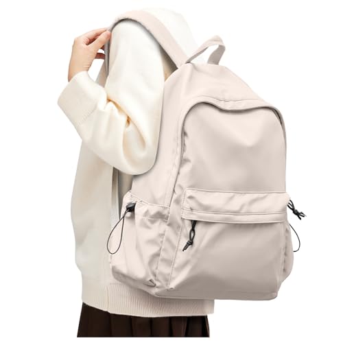 SEAFEW Off White Backpack for Girls Women Waterproof High School Book Bag Cute Backpack for Men Teens Boys Lightweight Simple Middle School Back Pack Daypack - Image 1