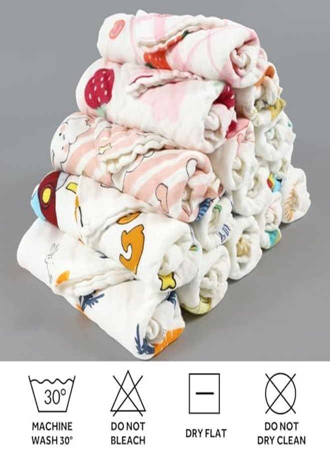 Closecret Muslin Cotton Face Towels for Newborn Baby Extra Soft Hankies Reusable Napkins for Infants Toddlers (Pack of 5) (White) - Image 5