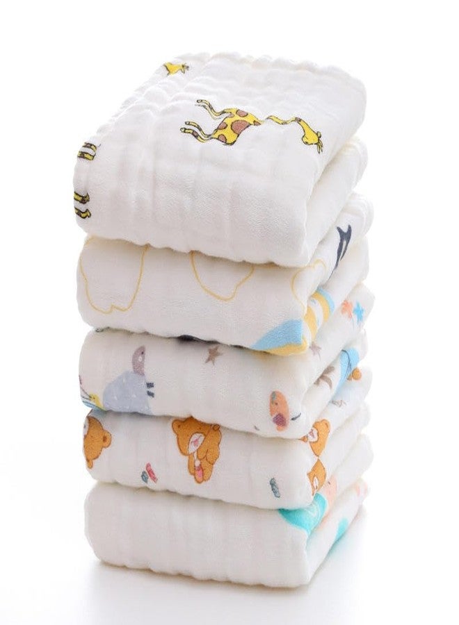 Closecret Muslin Cotton Face Towels for Newborn Baby Extra Soft Hankies Reusable Napkins for Infants Toddlers (Pack of 5) (White) - Image 1