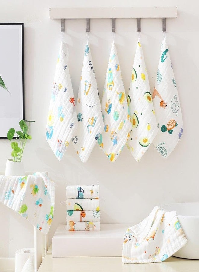 Closecret Muslin Cotton Face Towels for Newborn Baby Extra Soft Hankies Reusable Napkins for Infants Toddlers (Pack of 5) (White) - Image 3