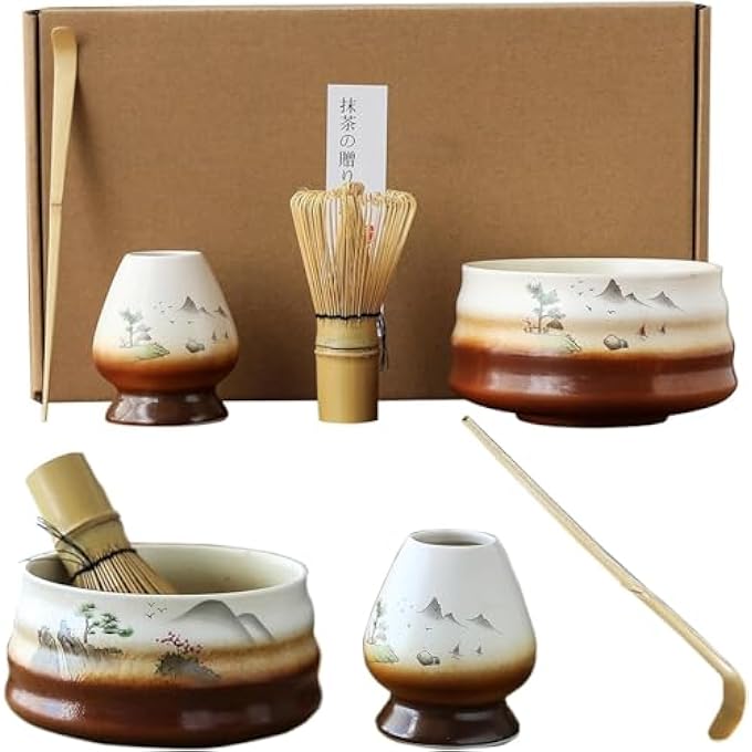 DOOKOO 4Pcs Matcha Set Matcha Making Tool Set Bamboo Tea Whisk Tea Scoop Bowl Ceramic Tea Whisk Holder Teaware Set Matcha Tea Maker Tool - Image 2