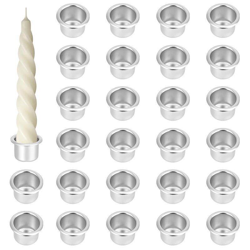 PH PandaHall 40pcs Mini Candle Cup Metal Candle Inserts Candlestick Holder Cups Drip Protectors Empty Case Candles Containers for Candles Making Wax Dripping Party Christmas Valentine Decor, 0.79" - Image 1