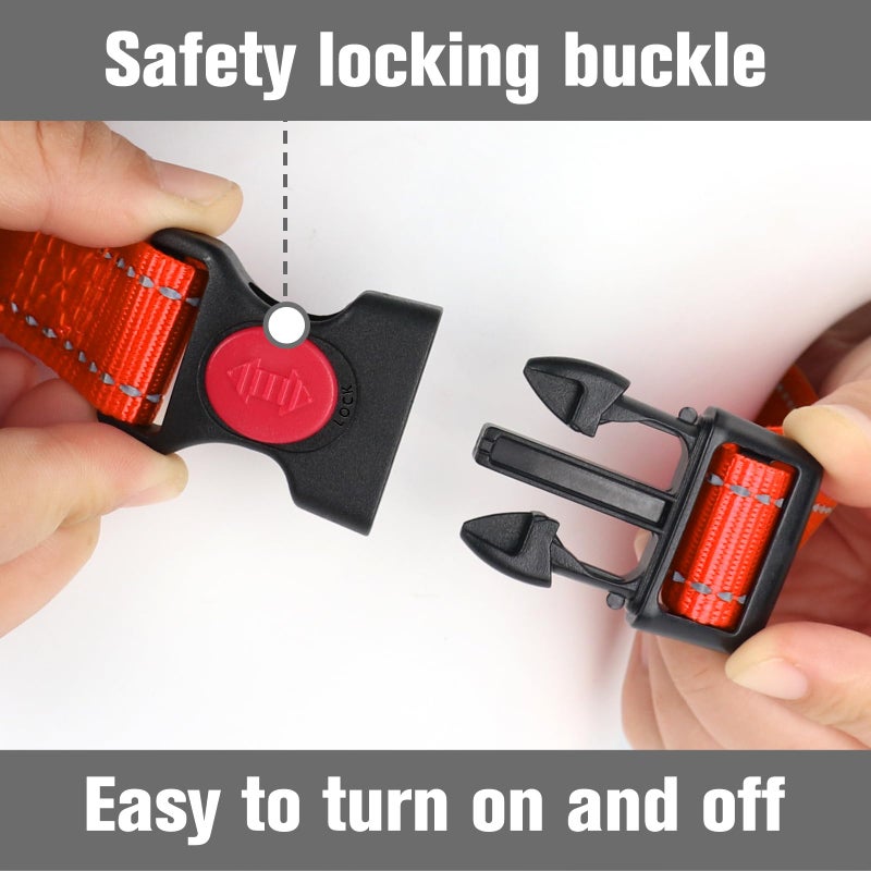 Joytale Martingale Collar for Dogs, Reflective Heavy Duty for Safety, Quick Release Buckle, Adjustable Nylon Collars for Small Dogs Walking Training, Orange,S - Image 2