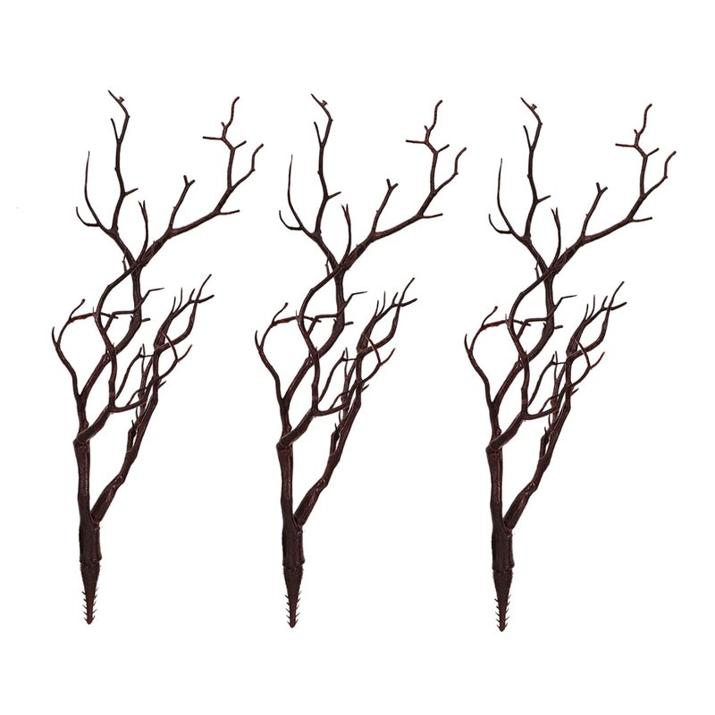 3Pcs Brown Artificial Coral Branches For DIY Headwear Landscape And Party Decor - Image 1