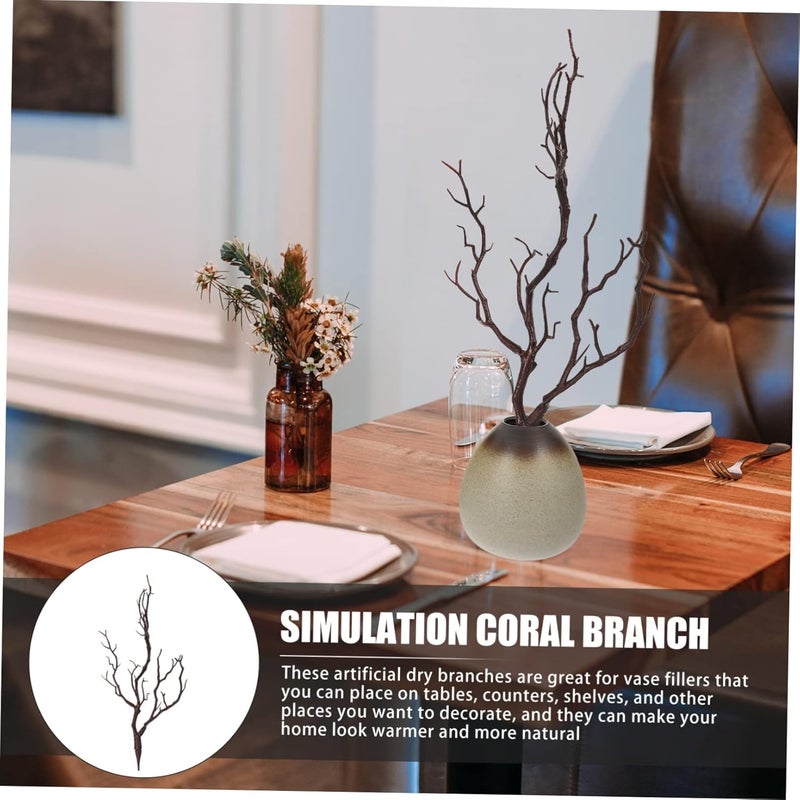 3Pcs Brown Artificial Coral Branches For DIY Headwear Landscape And Party Decor - Image 5