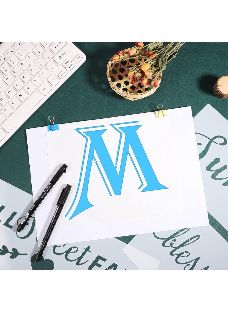 Fuyamp Fuyamp 22Pcs Reusable Welcome Stencil for Painting on Wood Porch Sign and Front Door Large Vertical Welcome Sign Stencil -Comes with Seasonal Stencils  - Image 4