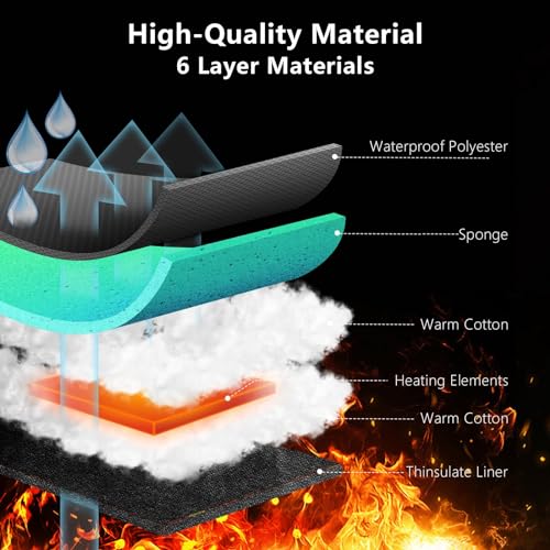 LuckyDayCLO Heated Gloves for Men Women,Touchscreen Waterproof Electric Heating Gloves for Hiking Hunting Snowboarding Cycling Camping Winter Sports - Image 4
