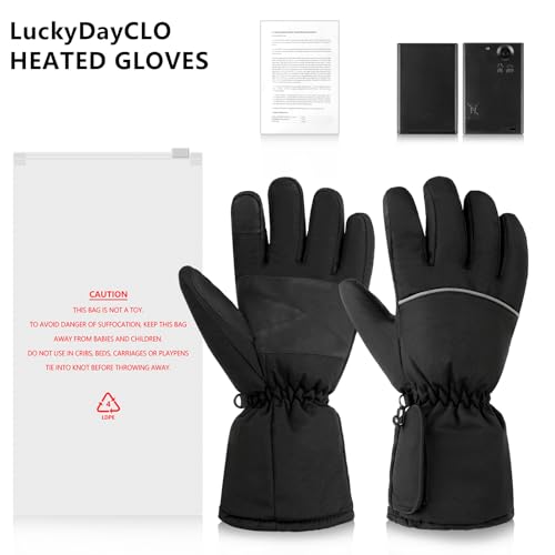 LuckyDayCLO Heated Gloves for Men Women,Touchscreen Waterproof Electric Heating Gloves for Hiking Hunting Snowboarding Cycling Camping Winter Sports - Image 2