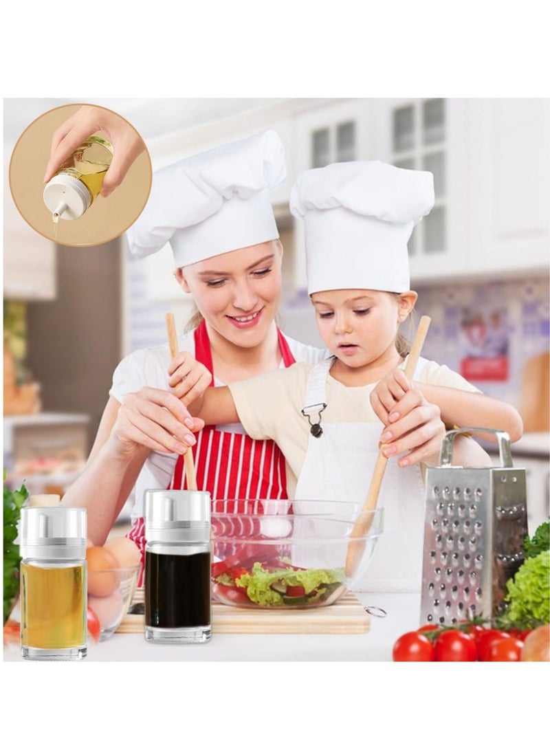 كابتن تيك Small Glass Olive Oil and Vinegar Dispenser Bottles, 3 Pcs Oil and Vinegar Cruets, Glass Oil Dispenser Bottles, Leak-Proof, No Drip, BPA Free, 3.38oz Cooking Oil Containers for Kitchen - Image 5